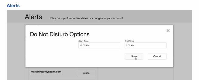 HB Alerts - Setting up Do Not Disturb Options