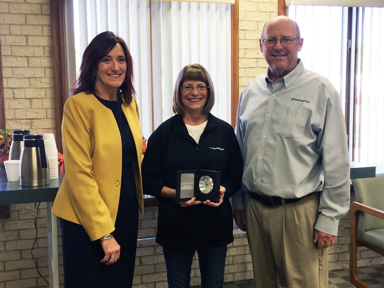 Pictured: Jan Stoldorf (Vice President / Branch President),  Janet Kempf (Senior Customer Service Associate, Kevin Parde (Senior Vice President / Chief Risk Officer)