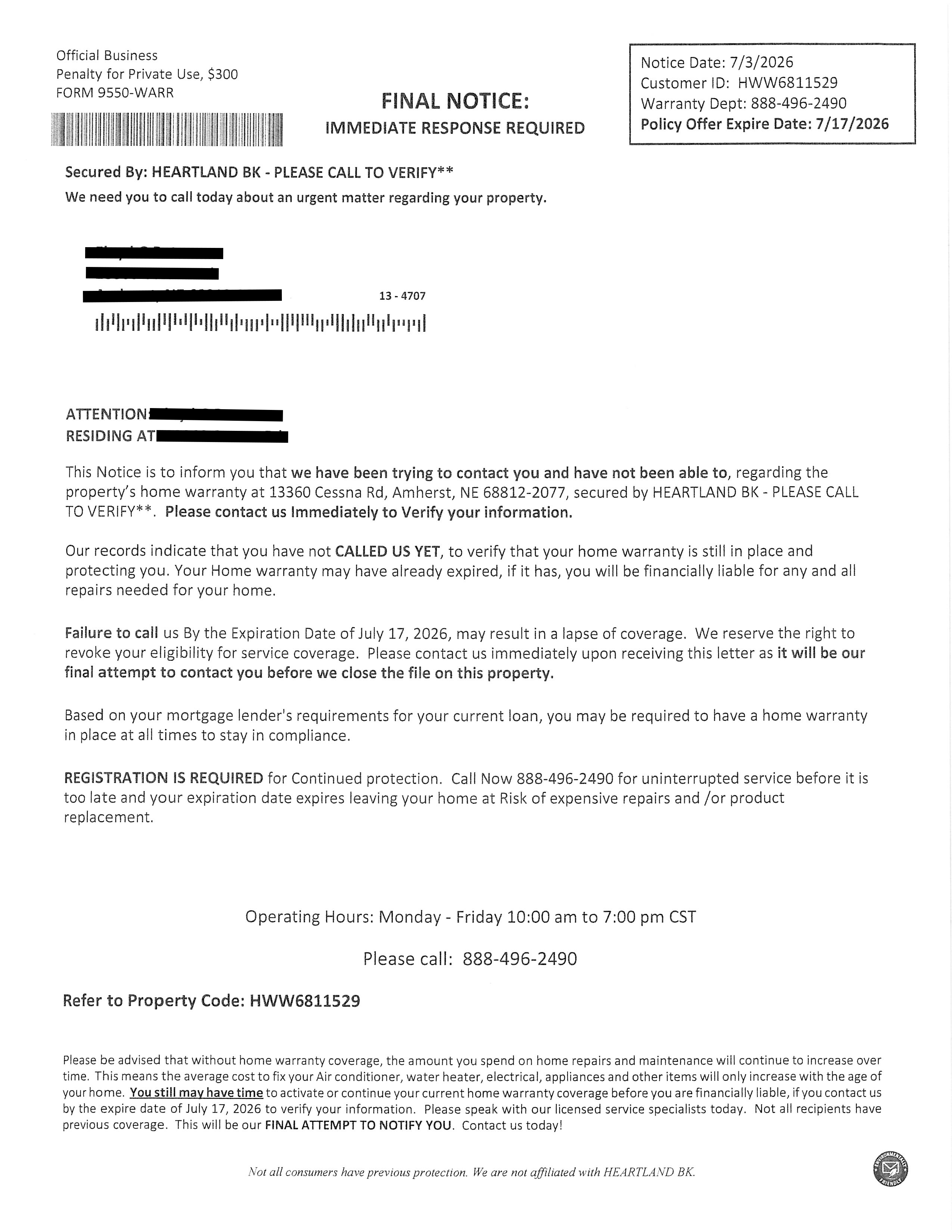 MortageScam-Letter