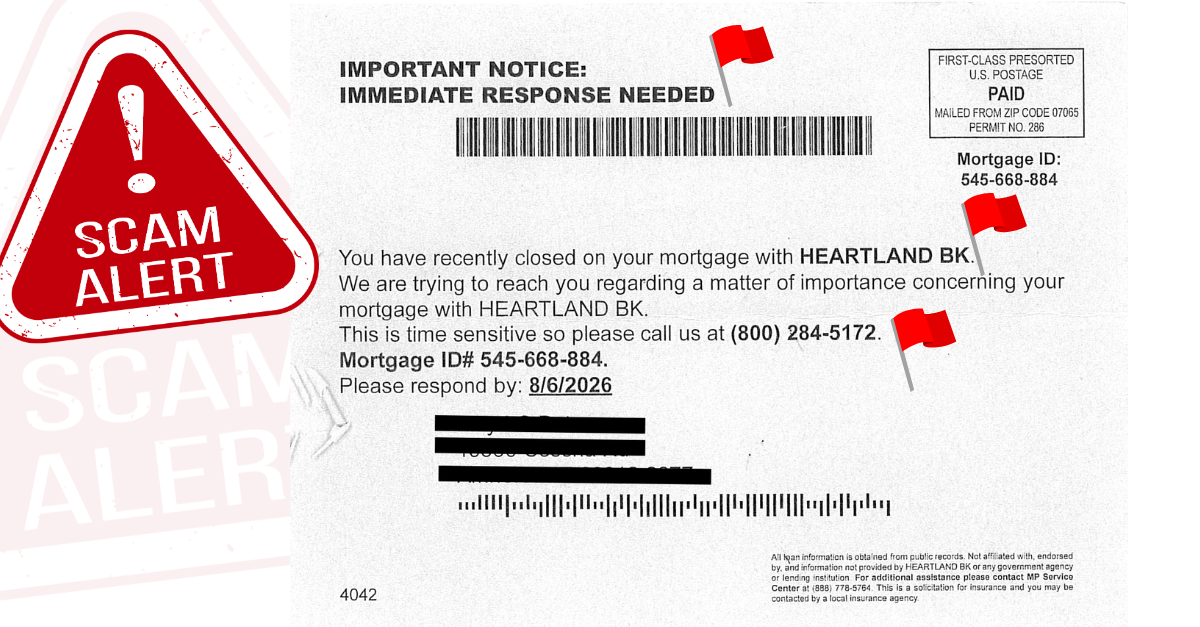 Mortgage Postcards Scam