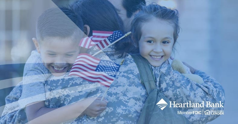 veteran hugging children